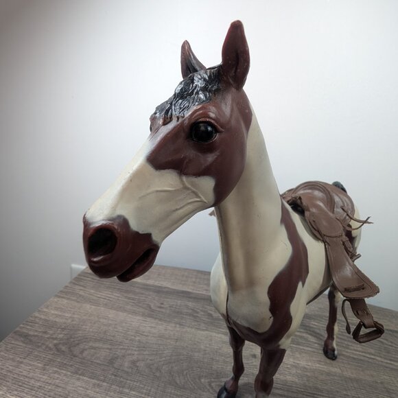 Vintage Mighty Viking Brave Erik Louis Marx 1970's with Marx Storm Cloud Horse - Picture 11 of 16